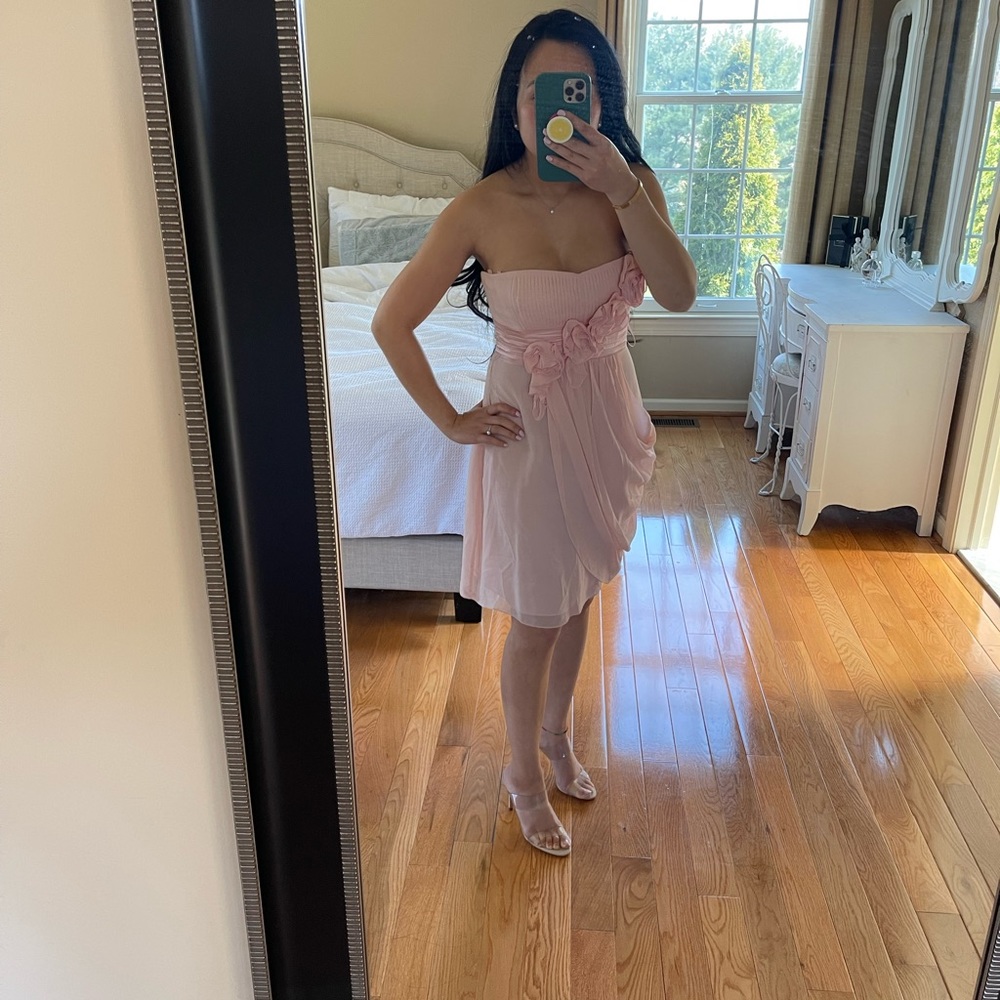 🌷 BCBGMaxAzria | Silk Emily Rosette Dress